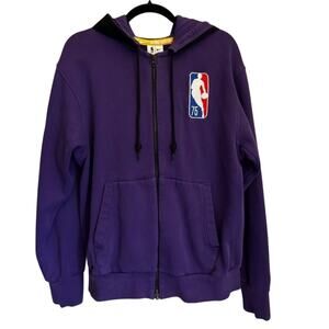 Nike NBA LA Lakers Men's Medium Hoodie Sweatshirt Full Zip 75th Anniversary